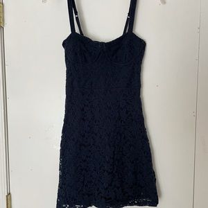 Navy blue lace garage dress